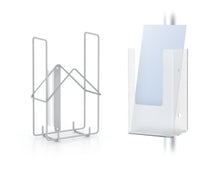 Load image into Gallery viewer, 4 Inch x 1-1/2 Inch Wire Snap on Pamphlet Holder/ 1 Inch Diameter