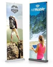 Load image into Gallery viewer, RETRACTABLE BANNER STAND 33" SINGLE SIDED, BLACK W/CARRY BAG
