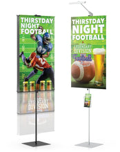 Load image into Gallery viewer, Promo Banner Stand, single sided with matte black finish