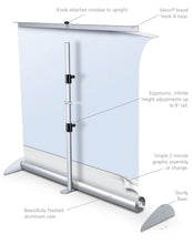 Load image into Gallery viewer, RETRACTABLE BANNER STAND 33" SINGLE SIDED, BLACK W/CARRY BAG