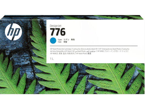 HP 776 1-liter Cyan Ink Cartridge | 1XB09A