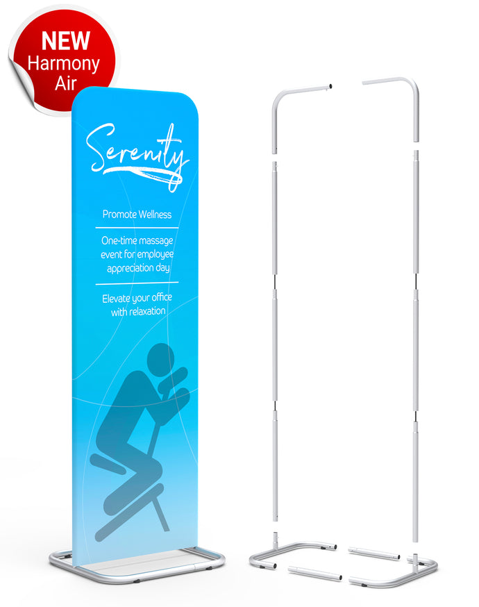 Harmony Stand | Portable | Curved Top | 35-1/2 Inch Wide | 84 Inch High | Silver
