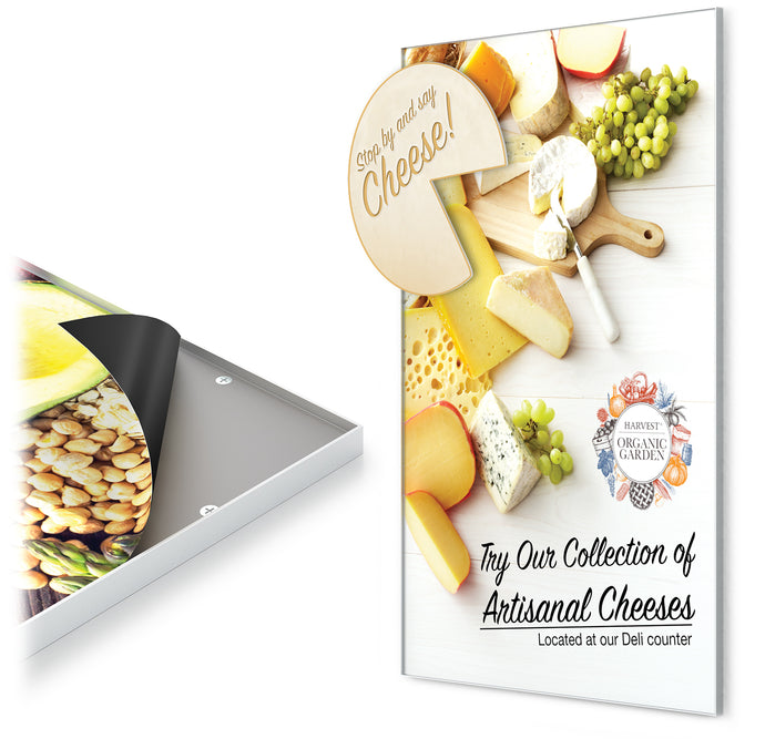 24 Inch x 36 Inch Magnetic Signware Frame | Silver