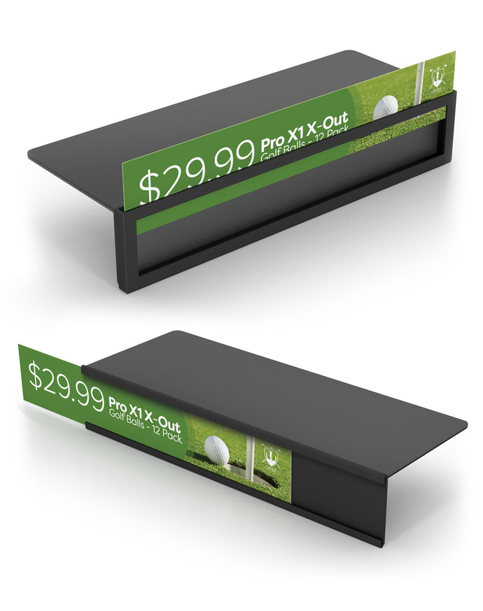 Top Load Metal Shelf Talker 11 Inch X 2 Inch | Black