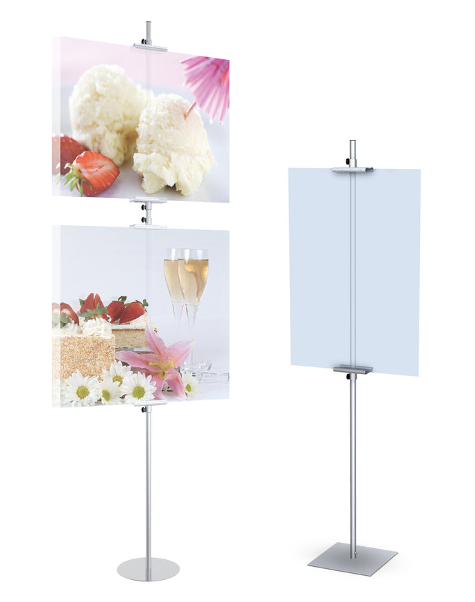 Simple Sign Holder | 72 High | Round Base | Black