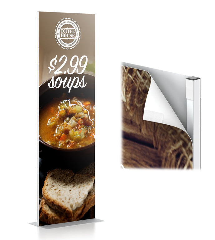 30 Inch W x 72 Inch H | Simple Standee Square | Black