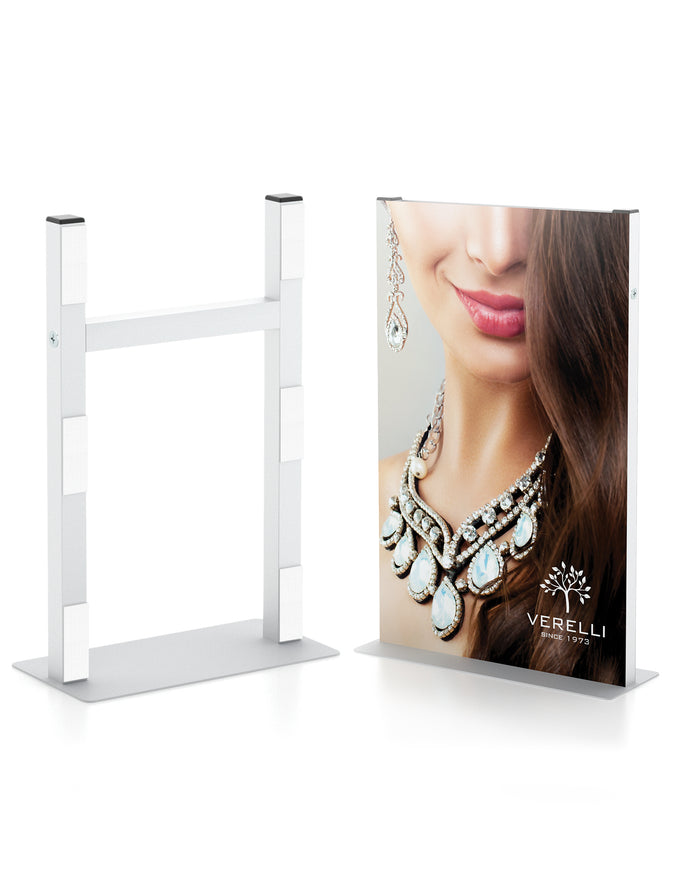 Countertop Standee | 8 Inch W x 18 Inch H | Silver
