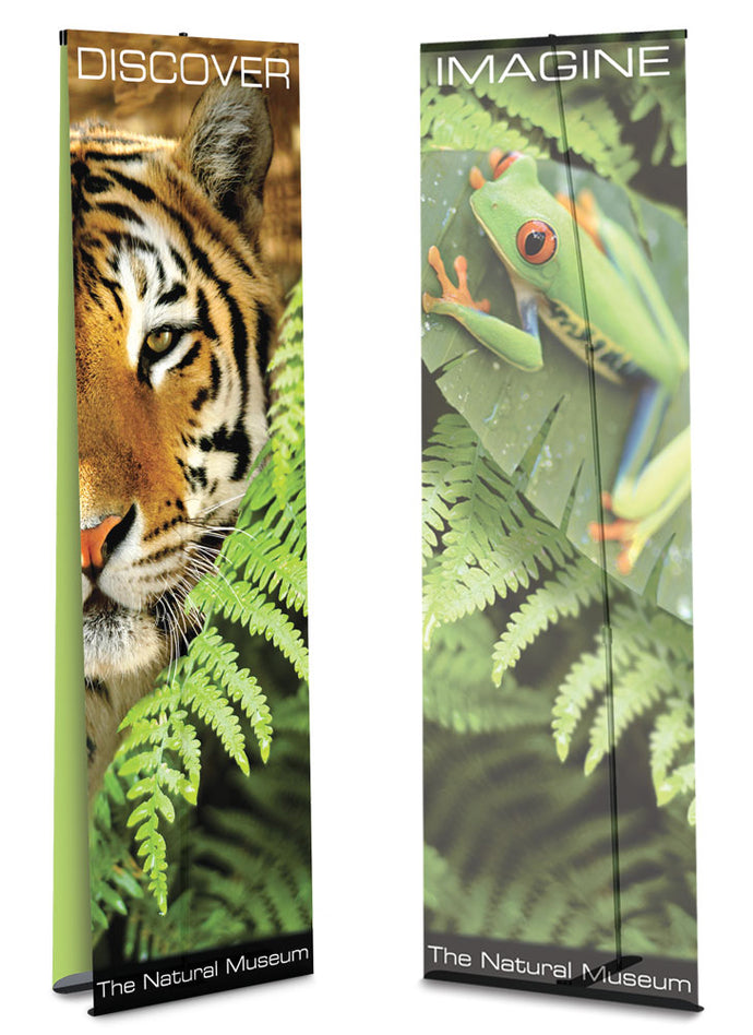 36 Inch Wide | Double Sided Ultra BannerStand | 42 Inch-72 Inch H | Black