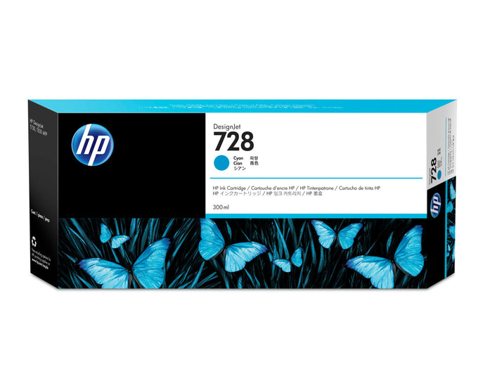 HP 728 300-ml Cyan DesignJet Ink Cartridge | F9K17A