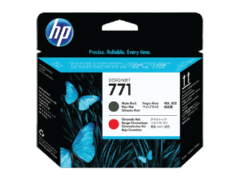 HP 771A Matte Black and Chromatic Red DesignJet Printhead CE017A