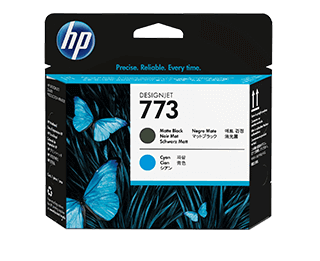 HP 773 Matte Black and Cyan DesignJet Printhead | C1Q20A