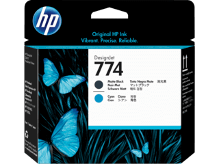 HP 774 Matte Black and Cyan DesignJet Printhead